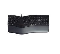 CHERRY KC 4500 ERGO, Ergonomic Keyboard, Belgian Layout (AZERTY), Wired, Padded Palm Rest with Memory Foam, Curved Keypad, Black