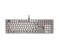 CHERRY KC 500 MX LP, Mechanical Low-Profile Keyboard, German Layout (QWERTZ), Wired (USB-A), White Illumination, MX LP 2.0 IVORY Switches, Grey