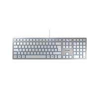 CHERRY KC 6000 Slim Corded Keyboard, Silver/White, USB (QWERTY - UK)