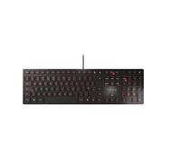 CHERRY KC 6000 SLIM, Ultra-Flat Design Keyboard, UK Layout (QWERTY), Wired (USB-A Connection), Quiet, Durable Key Labelling, Black