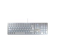 CHERRY KC 6000 SLIM, Ultra-Flat Design Keyboard, UK Layout (QWERTY), Wired (USB-A Connection), Quiet, Durable Key Labelling, Silver