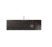CHERRY KC 6000 SLIM, Ultra-Flat Design Keyboard, UK Layout (QWERTY), Wired (USB-A Connection), Quiet, Durable Key Labelling, Black