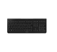 CHERRY KW 3000, Wireless Keyboard with Numeric Keypad, UK Layout (QWERTY), 2.4 GHz RF, Low-Noise Keys, Flat Design, Battery-Operated, Black