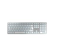 CHERRY KW 9100 SLIM FOR MAC, Wireless Mac Keyboard, Pan-Nordic Layout (QWERTY), Bluetooth or 2.4 GHz RF, Flat Keys, Rechargeable, Silver/White