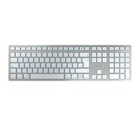 CHERRY KW 9100 SLIM FOR MAC, Wireless Mac Keyboard, German Layout (QWERTZ), Bluetooth or 2.4 GHz RF, Flat Keys, Rechargeable, Silver/White