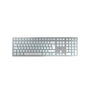 CHERRY KW 9100 SLIM FOR MAC, Wireless Mac Keyboard, UK Layout (QWERTY), Bluetooth or 2.4 GHz RF, Flat Keys, Rechargeable, Silver/White