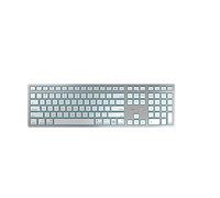 CHERRY KW 9100 SLIM FOR MAC, Wireless Mac Keyboard, US Layout (QWERTY), Bluetooth or 2.4 GHz RF, Flat Keys, Rechargeable, Silver/White