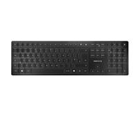 CHERRY KW 9100 SLIM, Wireless Design Keyboard, UK Layout (QWERTY), Choice of Bluetooth or 2.4 GHz RF, Flat Keys, Rechargeable, Black-Grey