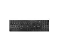CHERRY KW 9100 SLIM, Wireless Design Keyboard, Portuguese Layout (QWERTY), Choice of Bluetooth or 2.4 GHz, Flat Keys, Rechargeable, Black-Grey