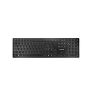 CHERRY KW 9100 SLIM, Wireless Design Keyboard, Swiss Layout (QWERTZ), Choice of Bluetooth or 2.4 GHz RF, Flat Keys, Rechargeable, Black-Grey