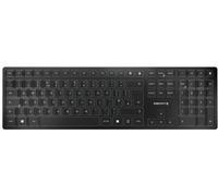 CHERRY KW 9100 SLIM, Wireless Design Keyboard, UK Layout (QWERTY), Choice of Bluetooth or 2.4 GHz RF, Flat Keys, Rechargeable, Black-Grey