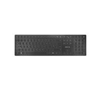 CHERRY KW 9100 SLIM, Wireless Design Keyboard, UK Layout (QWERTY), Choice of Bluetooth or 2.4 GHz RF, Flat Keys, Rechargeable, Black-Grey