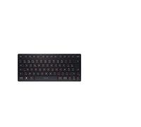 CHERRY KW 9200 MINI, Compact Multi-Device Keyboard for up to 4 Devices, Belgian Layout (AZERTY), Bluetooth, 2.4 GHz or Cable Connection, Rechargeable, Black