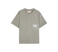 Cherry Los Angeles Chevron Boxy Paint-splatter Cotton T-shirt - Grey - S