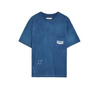 Cherry Los Angeles Chevron Boxy Paint-splatter Cotton T-shirt - Navy - L