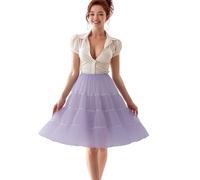 CHERRY LOVE Knee Length Petticoat 50S Vintage Underskirt 26inch Crinoline Petticoat Short Slips, White, 3X-Large-6X-Large Plus