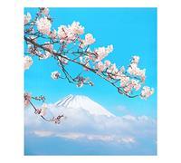 Cherry Magnet Dishwasher Panel Cover Decorative Refrigerator Door 23x26in,Sacred Mount Fuji and Branch Of Blossoming Cherry Japan