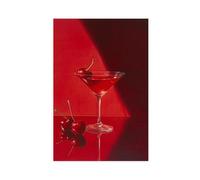 Cherry Martini Posters Canvas Poster Wall Art Decor Print Picture Paintings for Living Room Bedroom Decoration 08x12inch(20x30cm)