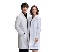 Cherry Monk White Lab Coat Unisex for Men and Women, 200 GSM Polycotton Fabric, Knee Length, Press Stud Front, 3 Pockets, Professional Coat for School, Lab, Clinic & Pharmacy