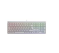 CHERRY MX 2.0S, Mechanical Gaming Keyboard with RGB Lighting, German Layout (QWERTZ), Wired, Designed in Germany, MX BROWN Switches, White