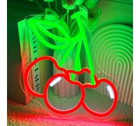 Cherry Neon Sign for Wall Decor, Dimmable Printing Fruit Neon Lights, Vibrant Fruit Themed Neon LED Signs for Kids Room, Bedroom, Restaurant, Bar, Club, Fruit Shop, Birthday Party (Cherry)