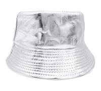 Cherry-on-Top Bucket Hat PU Metallic Silver Hat Bucket Hats Men and Women Festival Hats