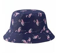 Cherry-on-Top Flamingo Hat Reversible Mens Bucket Hat or Ladies Sun Hat, Pork Pie Hats for Men. Flamingo Bucket Hats Blue