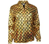 Cherry-on-Top Gold Glitter Jacket for Women Festival Coat or 80s Jacket Mermaid Large