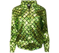 Cherry-on-Top Green Glitter Jacket for Women Festival Coat or 80s Jacket Mermaid Medium