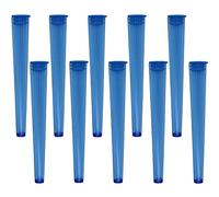 Cherry-on-Top King Size Cone Holder Air Tight Hard Plastic Tube Smoking Rolling Cig Tube, 10 Holders Blue