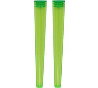 Cherry-on-Top King Size Cone Holder Air Tight Hard Plastic Tube Smoking Rolling Cig Tube, 2 Holders Green