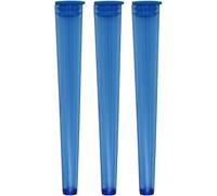 Cherry-on-Top King Size Cone Holder Air Tight Hard Plastic Tube Smoking Rolling Cig Tube, 3 Holders Blue