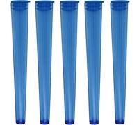 Cherry-on-Top King Size Cone Holder Air Tight Hard Plastic Tube Smoking Rolling Cig Tube, 5 Holders Blue