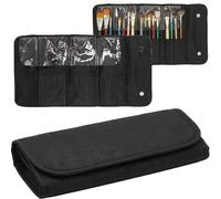 Cherry-on-Top Paint Brush Holder Artist Pencil Roll Canvas Roll Paint Brush Case 20 Slot for Brushes and Storage for Artist or Makeup Roll-Up Case, Wrap, Empty Organiser for Brushes
