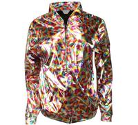 Cherry-on-Top Rainbow Jacket for Women Festival Coat or 80s Jacket Glitter Medium