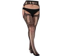 Cherry-on-Top Suspender Tights for Women, Stocking Tights that Look Like Stocking, Thigh High Stockings and High Waisted Suspenders for Women, Bumless Tight Valentines Day