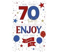 Cherry Orchard 70th Birthday Card Stars & Dots - Gold Foil & Embossed Finish