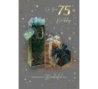 Cherry Orchard 75th Birthday Card with Gold Foil Finish and Artistic Image comes with Gold Envelope from The Grayson Range