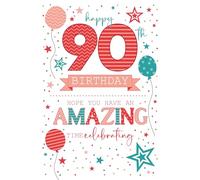 Cherry Orchard 90th Birthday Card from Balloons, Stars & Dots - Gold Foil & Embossed Finish
