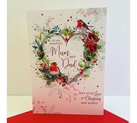 Cherry Orchard Amazing Mum And Dad Christmas Card - Robins