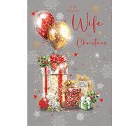 Cherry Orchard | Amazing Wife Christmas Card | Red & Gold Festive Foliage Design | Gold Foil Text & details | Complete with Envelope