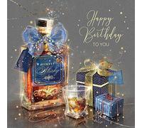 Cherry Orchard Artistic Open Male Happy Birthday Greeting Card - From The Greyson Range - Cheers - Gold Foil Flitter Finish