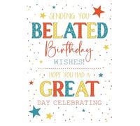 Cherry Orchard Belated Birthday card From, Multicoloured design with Foil and embossed finish, comes complete with envelope