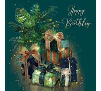 Cherry Orchard Birthday Presents Luxury Birthday Card with Gold Foil Detailing and Gold Envelope from