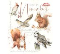 Cherry Orchard Born in November, Eco Friendly Birthday Card for November Birthday,from Nature's Diary Collection