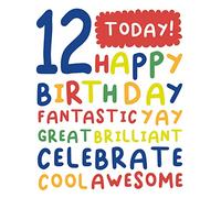 Cherry Orchard Boys 12 Today Birthday Card with Fun and Bright Foil Design from