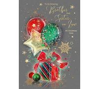 Cherry Orchard | Brother And Sister-in-Law Christmas Card | Christmas card for Brother and Wife| Festive Gifts & Balloons design | Gorgeous Gold foil | Heartfelt verse inside
