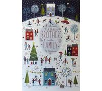 Cherry Orchard Christmas Card, Festive Village Scene Design, Brother and Family Holiday Greeting Card, Winter Wonderland Illustration