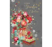 Cherry Orchard Christmas card for a Special Grandma at Christmas,from, Beautiful Red Roses design finished with Gold foil text,comes with envelope.