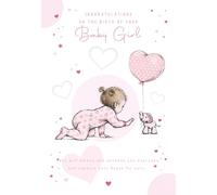 Cherry Orchard Congratulations on the Birth of your Baby Girl, Cute Birth congratulations greeting card from, comes complete with envelope.